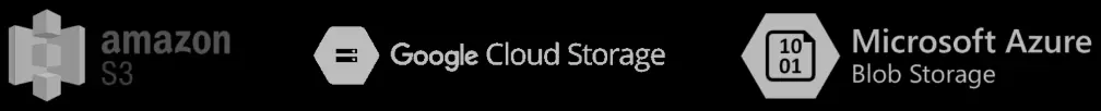 Amazon S3, Google Cloud Storage, and Microsoft Azure Blob Storage